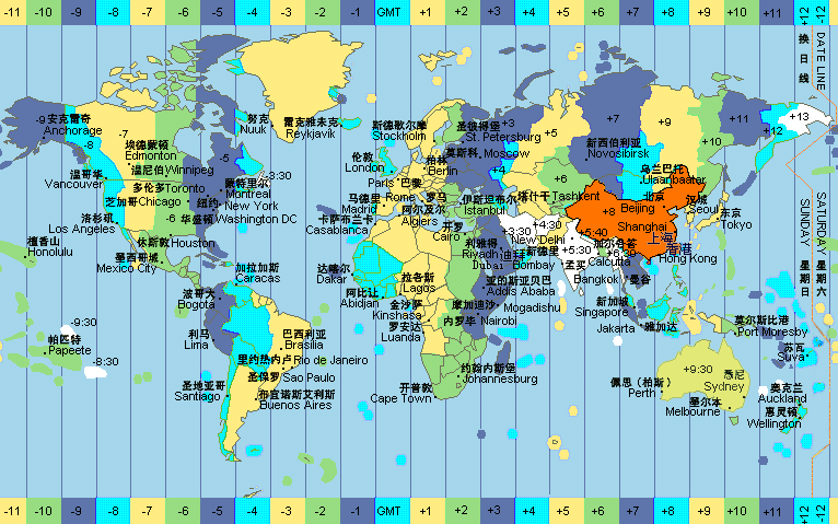 全球24个时区图图片