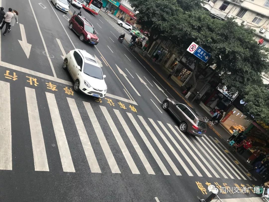 首批斑馬線前新標識亮相成都 開車經過請停車讓行!