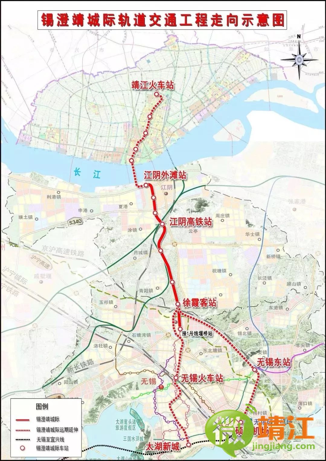 靖江过江通道规划图图片