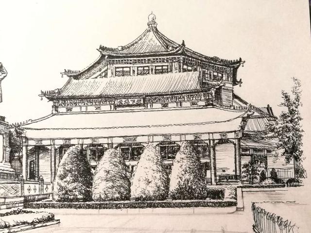 广东革命旧址手绘图片