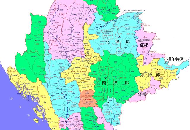 缅甸行政区划地图高清图片