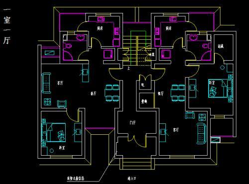 cad一套完整的户型图图片