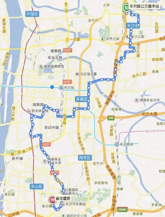 长沙827公交站的线路图图片