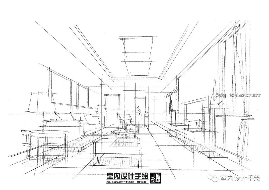 手繪回顧室內設計手繪空間步驟圖一