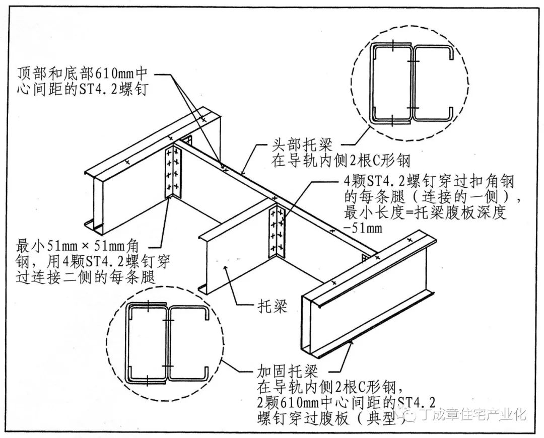 双槽钢托梁节点图图片