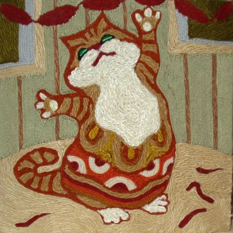 这么好看的毛线画连梵高都会给点赞吧