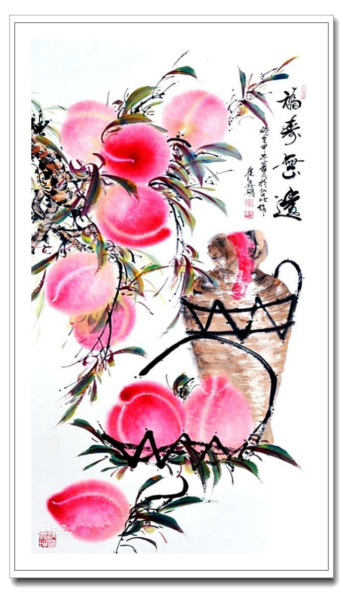 情寄玉桃中国画家崔真硕画寿桃作品赏析