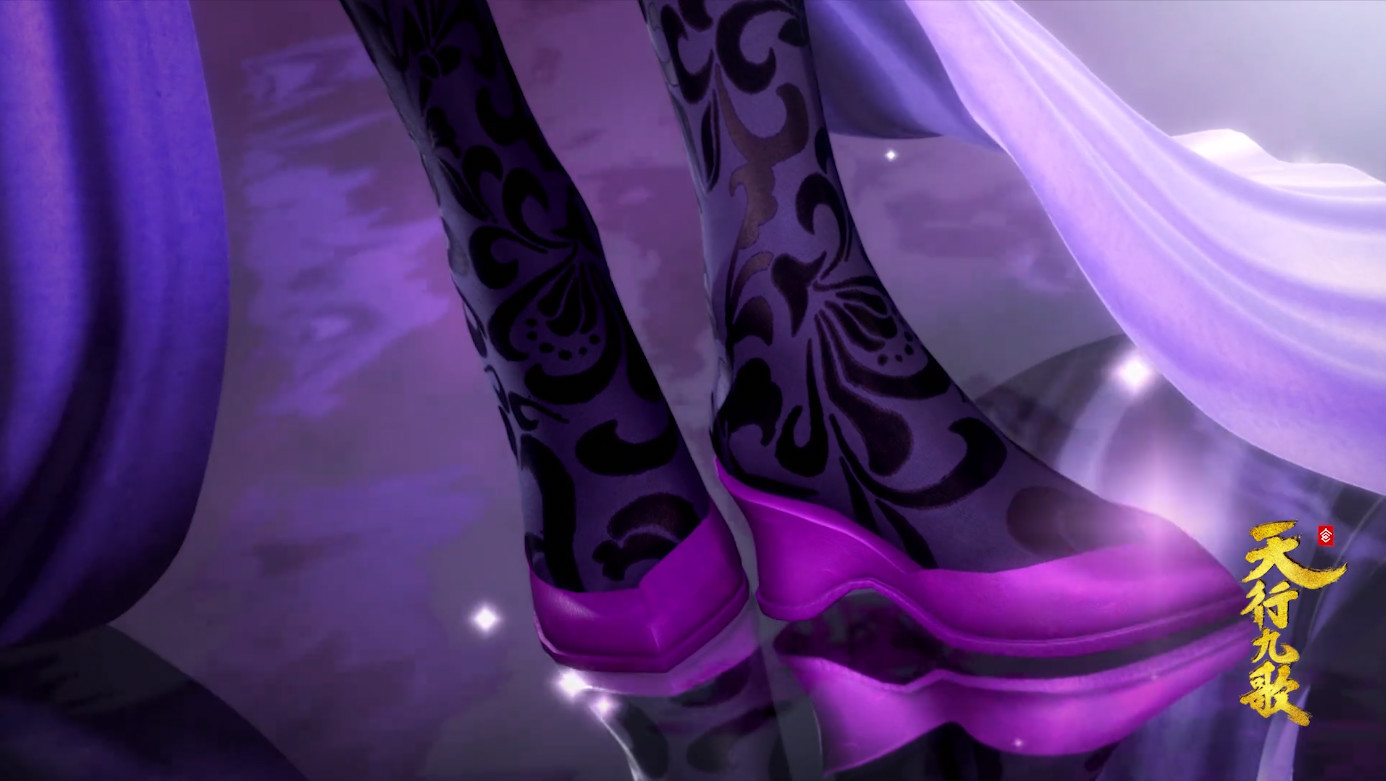原创天行九歌第二季紫女新模上线花纹丝袜是靓点a4纹身腰超性感