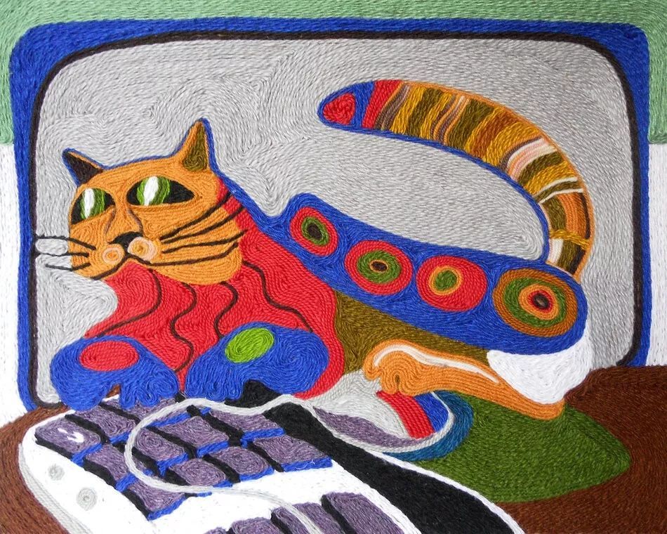 这么好看的毛线画连梵高都会给点赞吧