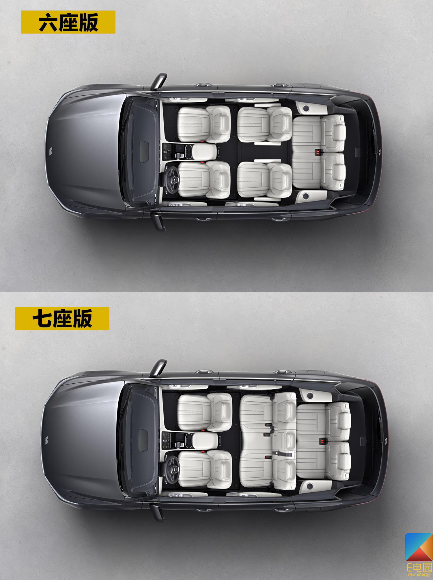 既然是全尺寸suv,那必须不能是传统的五座了,理想one采用了"2 2 2"六