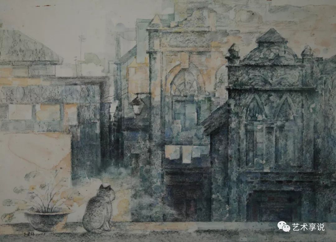 远去的风景记包建群的一组表现北海老街的水彩作品