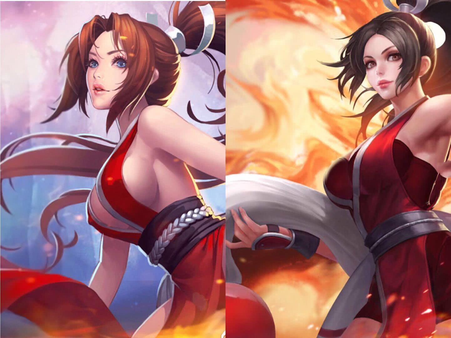 不知火舞刚上线的时候身材更为火辣,现在可能是峡谷变冷了.