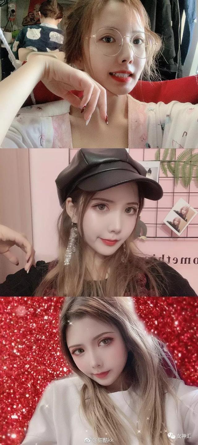女生素颜自拍照vs女生化妆后自拍照