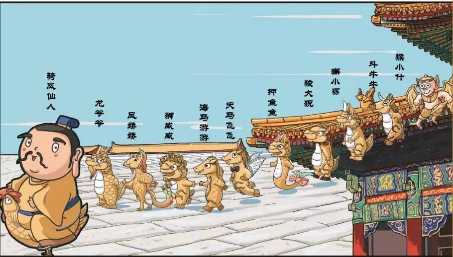 在书中,这些神兽化身一个个生活又活泼的卡通形象.