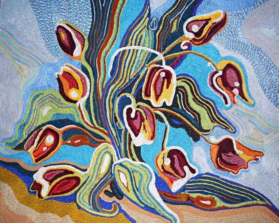 这么好看的毛线画连梵高都会给点赞吧