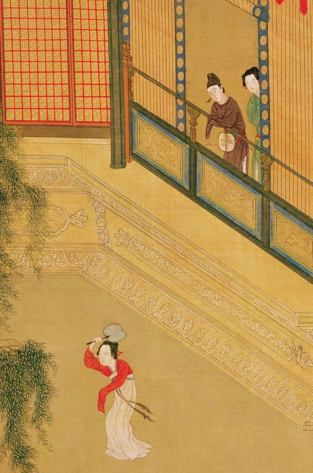 八雅轩丨艺术经典汉宫春晓图里画了些什么团扇轻挥佳人斗草忙