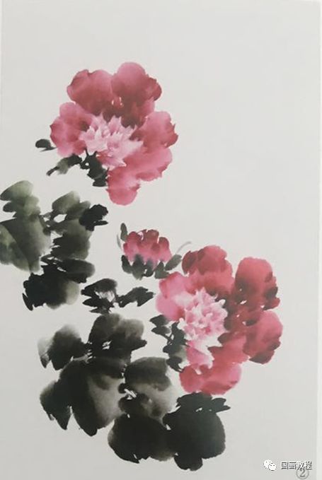 国画教程牡丹花开春色动画法步骤