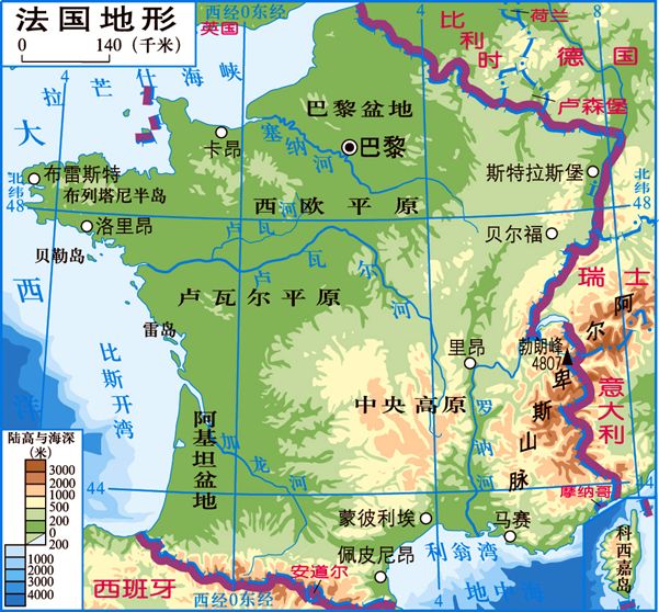 法国工业区分布图图片