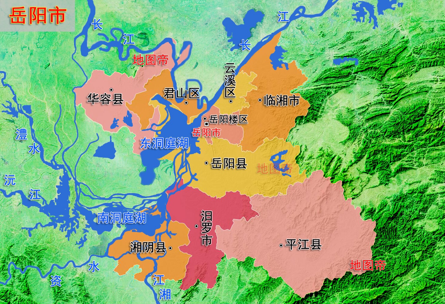 岳阳地形图高清版大图图片