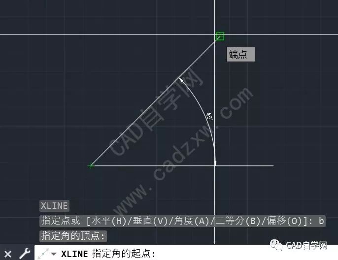 cad构造线用法之二等分用法