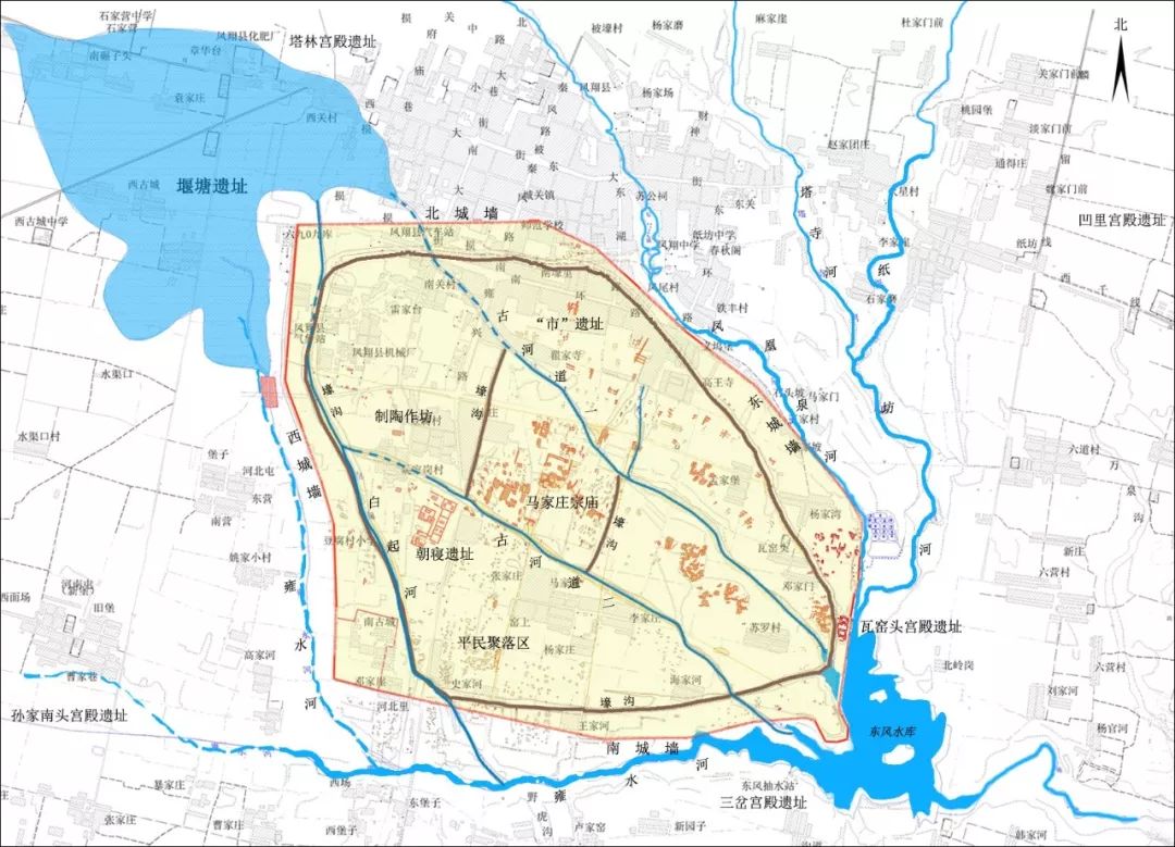 秦雍城平面图图片