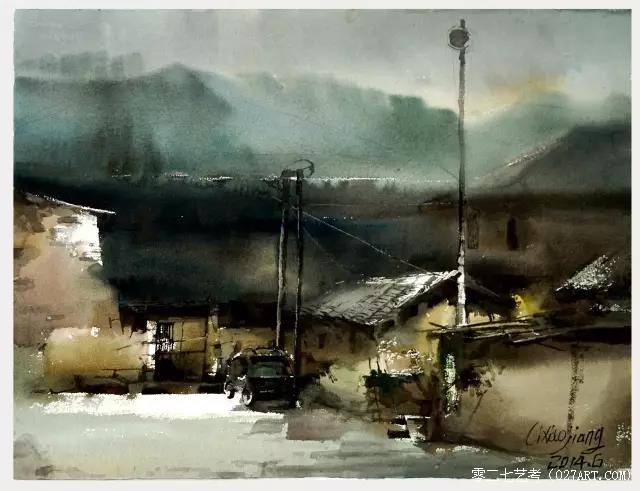 中国水彩画家李小江水彩风景画欣赏