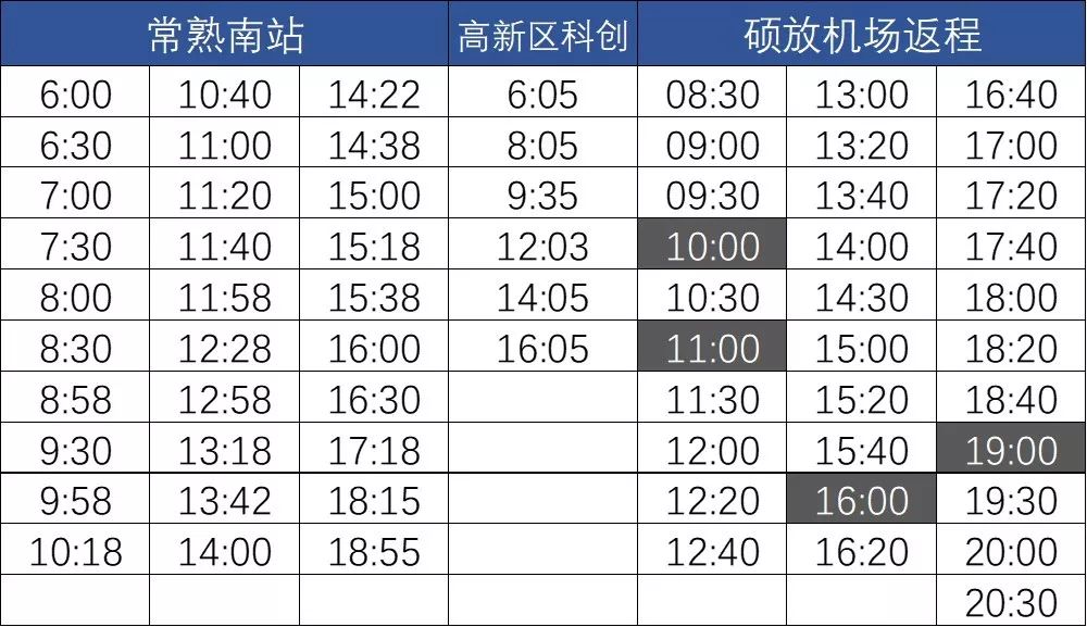 最新常熟人換乘高鐵飛機出行時刻表出爐快收藏