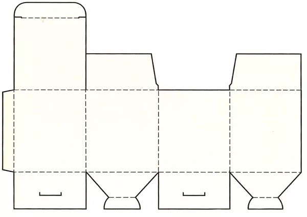 正方形纸盒子的平面图图片