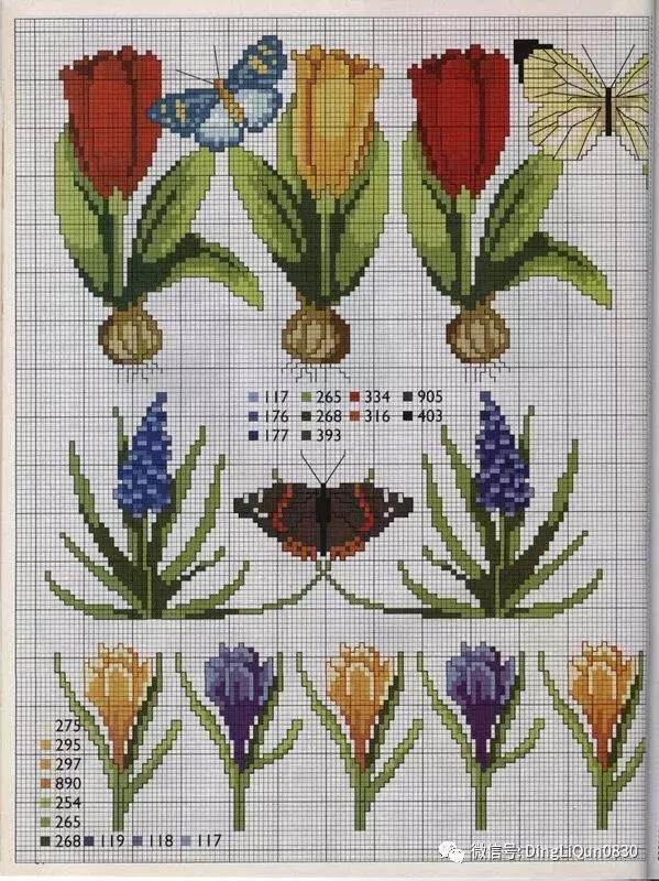 十字绣图关于水果蔬菜昆虫和花朵的美图