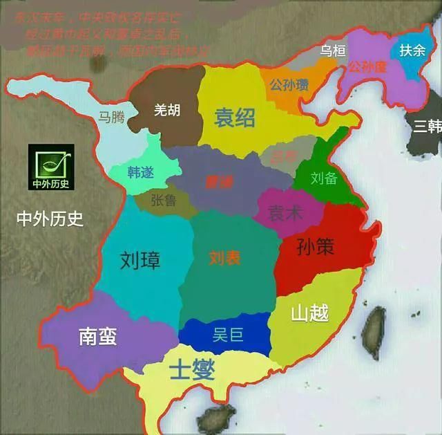 东汉末年地图势力图片