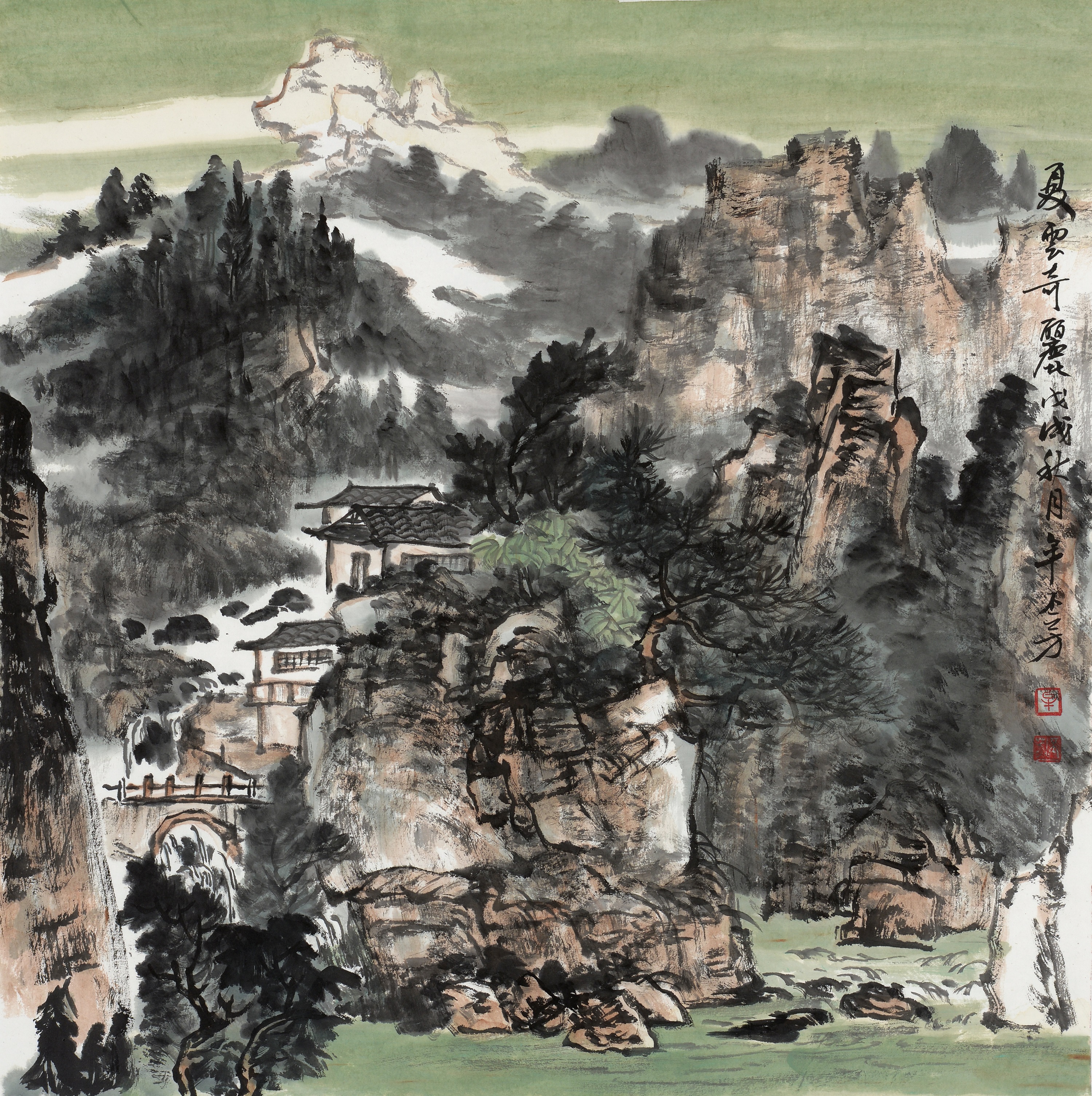 中国画名家画家牟丕芳山水画作品欣赏