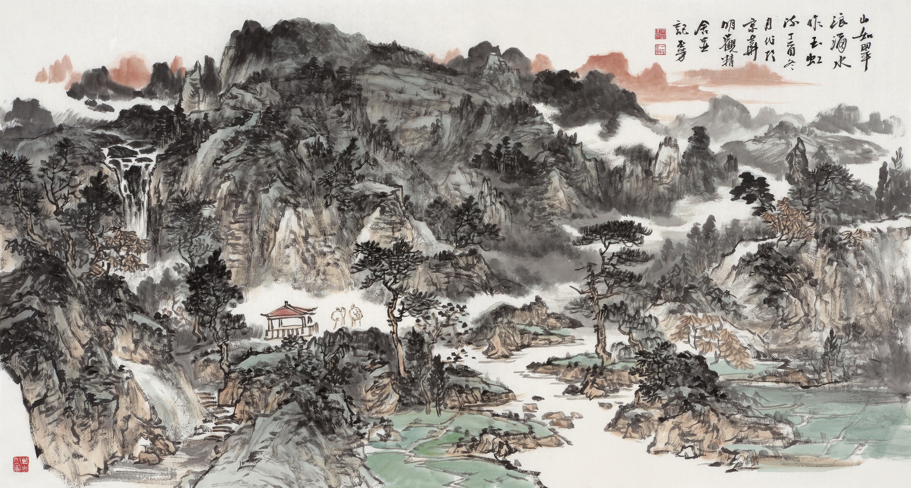 中国画名家画家牟丕芳山水画作品欣赏