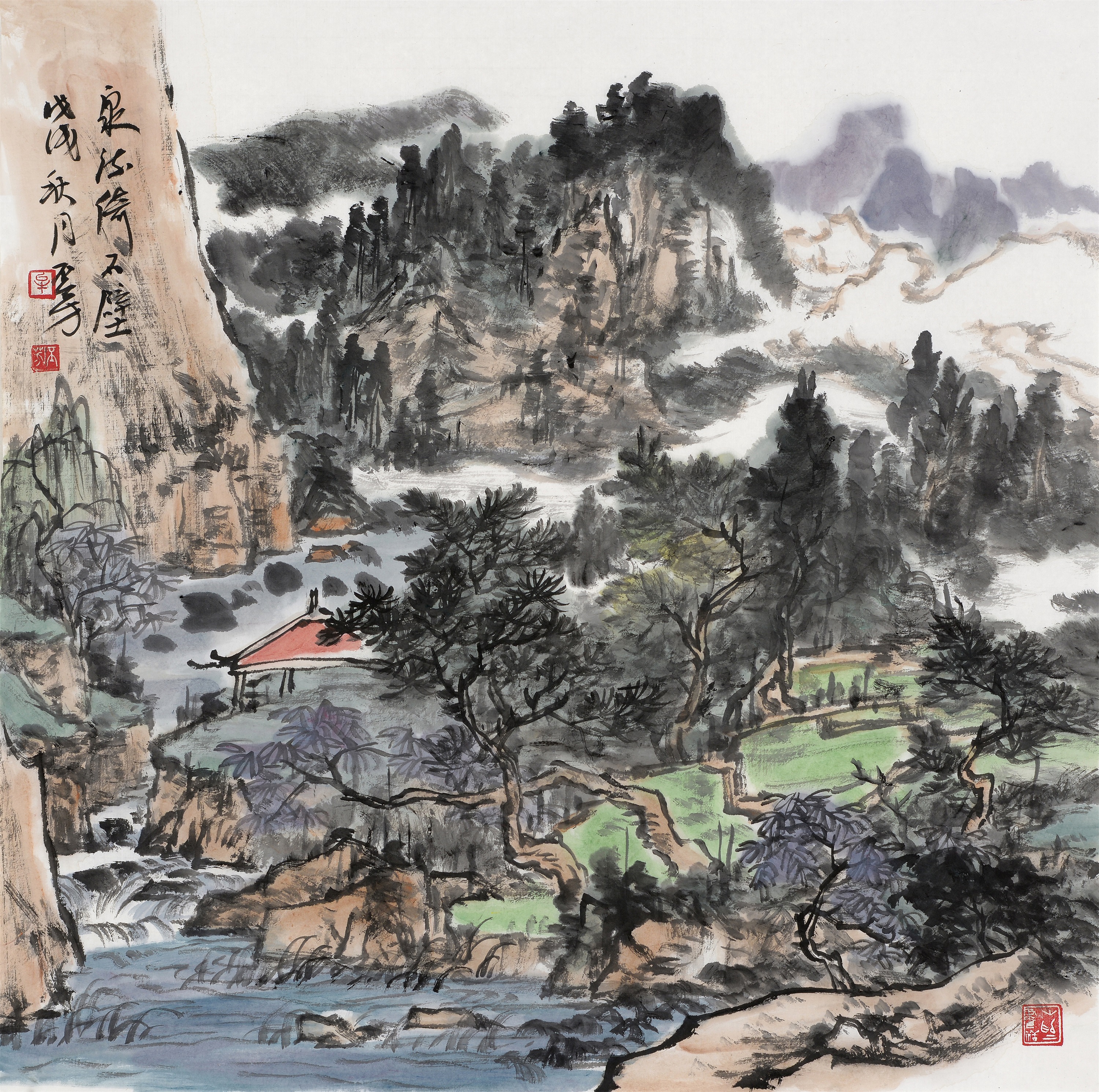 中国画名家—画家牟丕芳 山水画作品欣赏