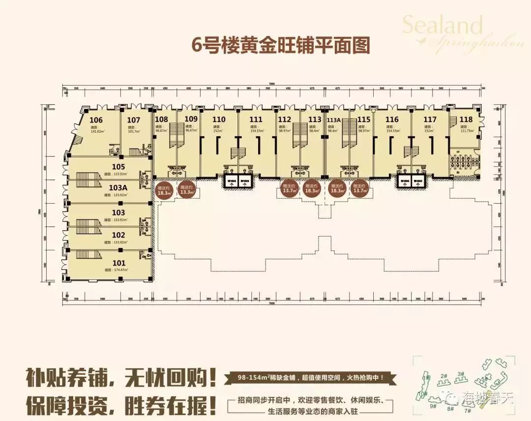 8到5米,98平米到154平米主力户型:商铺经营无忧:商铺买