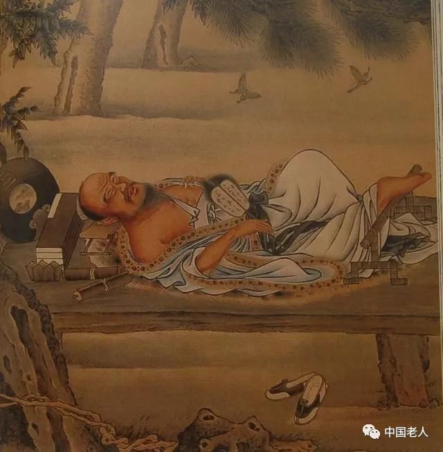 古代养生的睡姿图图片