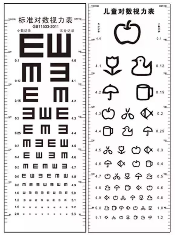 学生视力检查表表格图片