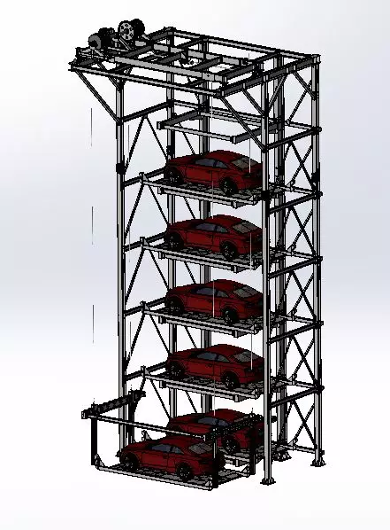 侧位垂直升降机械式立体车库工作原理介绍-德盛利停车武汉办