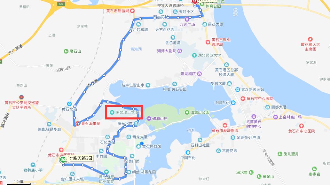 黄石12路车路线图图片