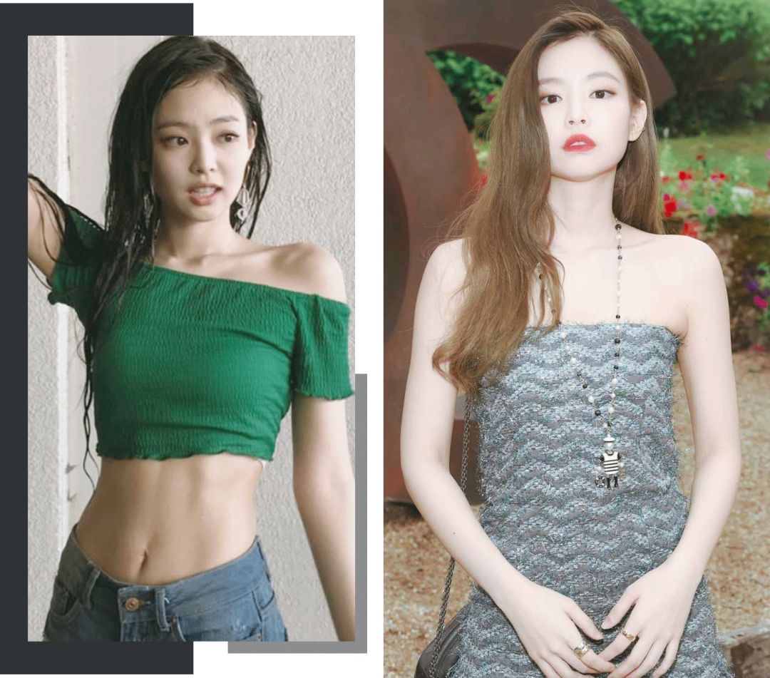 就是我們所說的「天生的衣服架子」,比如遠近聞名擁有直角肩的jennie