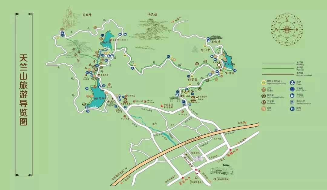 天竺山旅游路线图图片