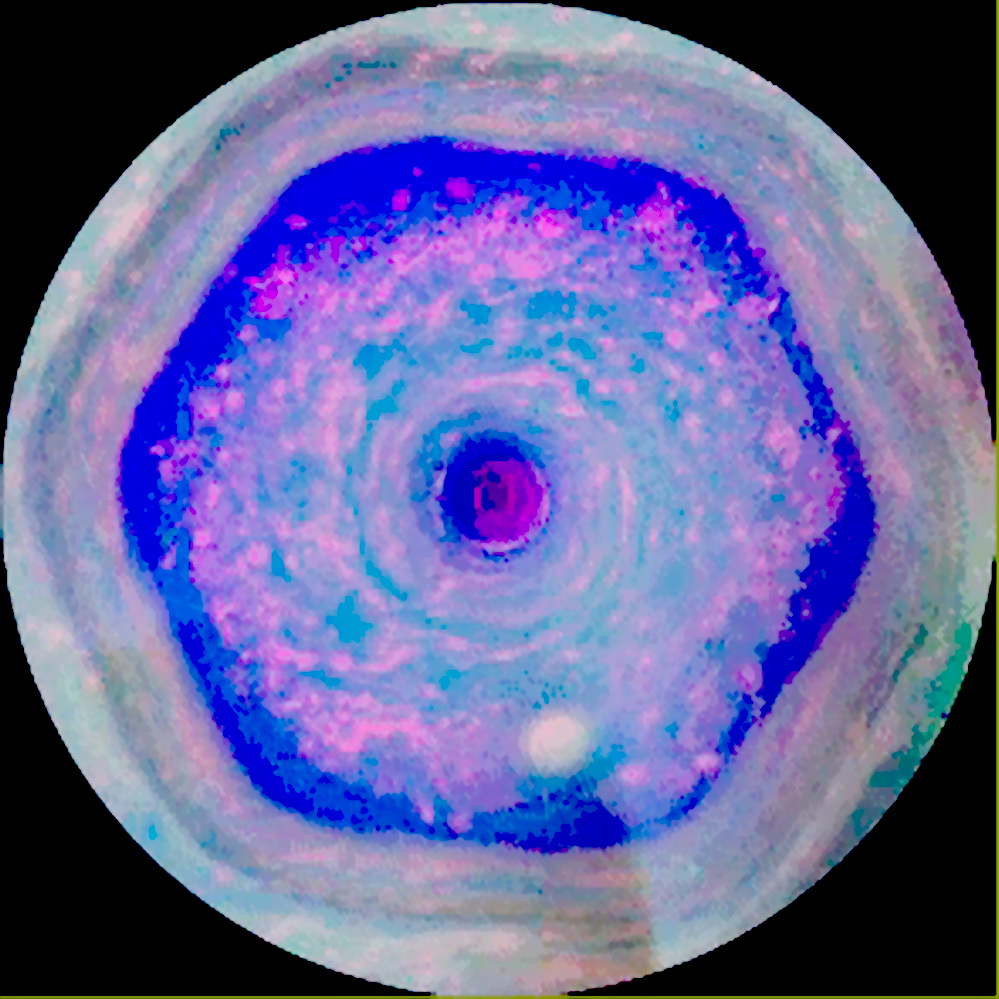 形似巨塔土星北极出现神秘六边形图案