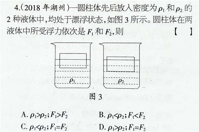 看看這兩道中考題就明白了!_浮力