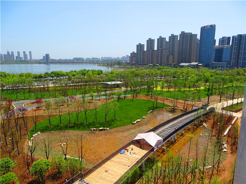 建设中的江夏中央大公园已现雏型