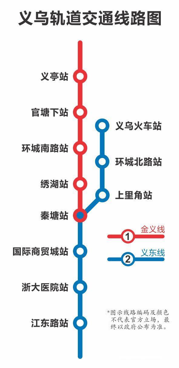 2條線11個站最新義烏軌道交通線路圖來了