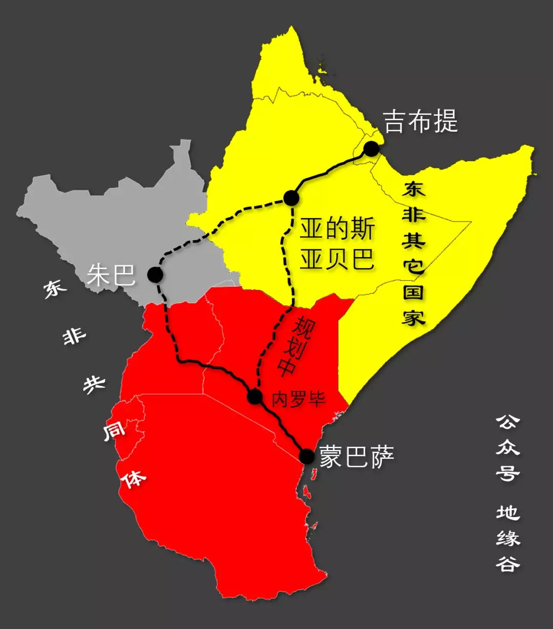 东非地图中文版全图图片