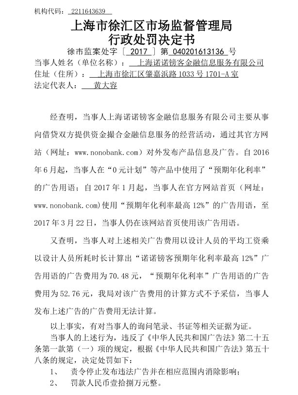 原创美国一p2p被罚款385万美元中国互金平台因虚假宣传被罚的超过15家