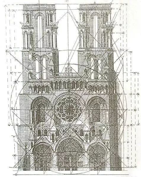 巴黎圣母院西立面简图图片