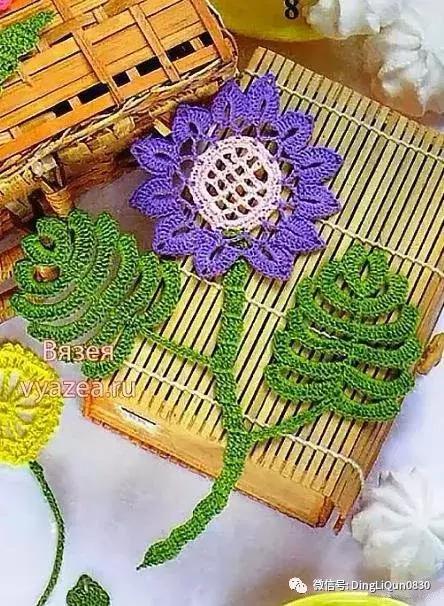 爱尔兰编织钩针叶子花图片
