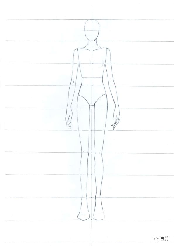 总结熟记人体各部位比例在画效果图时要根据画好的人体来穿衣服,使