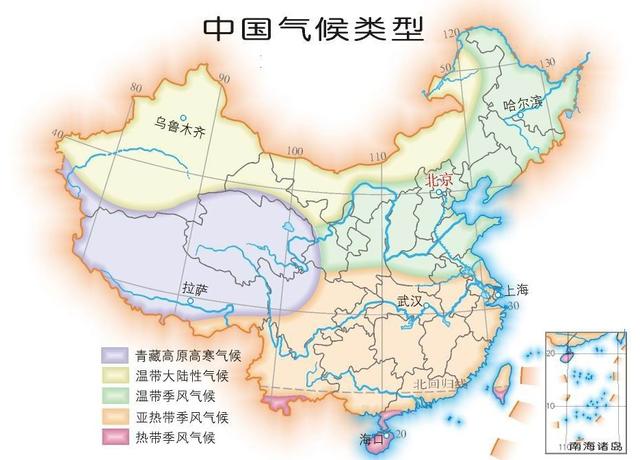 中國氣候類型分佈圖除了亞洲的東亞,東南亞和南亞地區外,世界上的其他